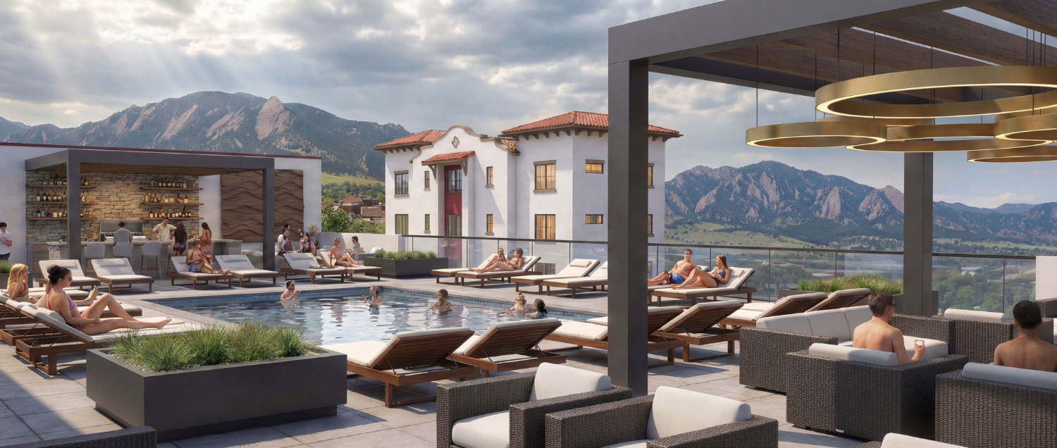 Rooftop amenity deck rendering